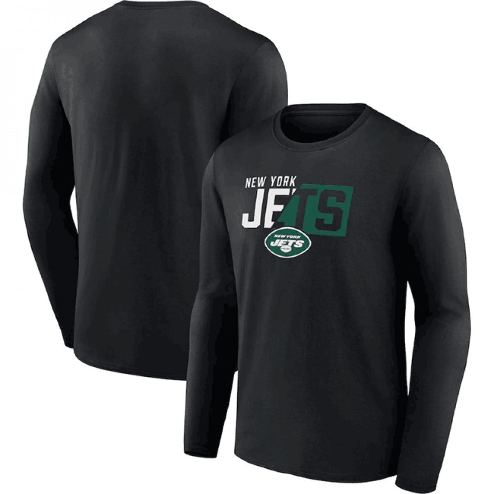 Men's New York Jets Black One Two Long Sleeve T-Shirt 