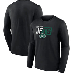 Men's New York Jets Black One Two Long Sleeve T-Shirt 