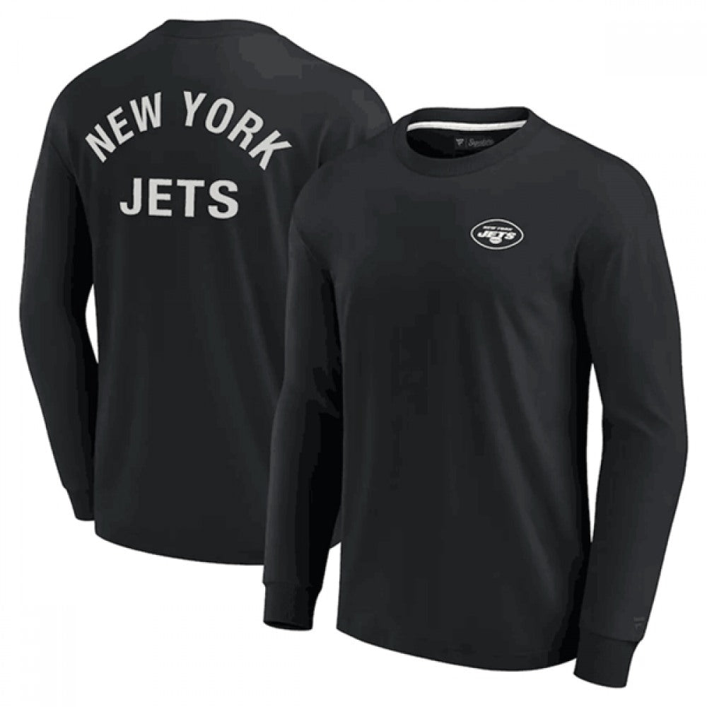 Men's New York Jets Black Signature Unisex Super Soft Long Sleeve T-Shirt 