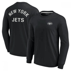 Men's New York Jets Black Signature Unisex Super Soft Long Sleeve T-Shirt 