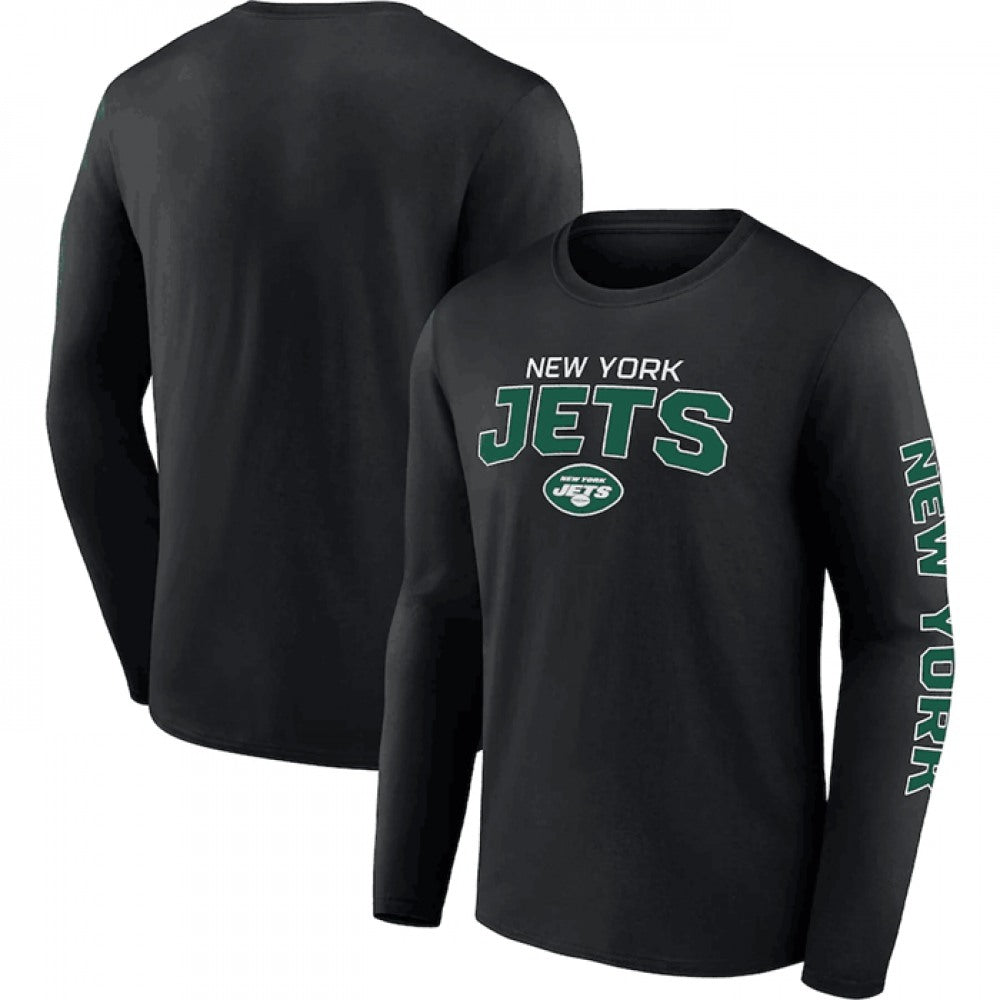 Men's New York Jets Black Go the Distance Long Sleeve T-Shirt 