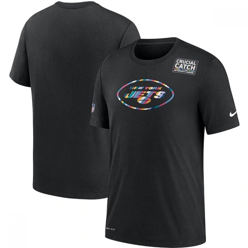 Men's New York Jets 2020 Black Sideline Crucial Catch Performance T-Shirt 
