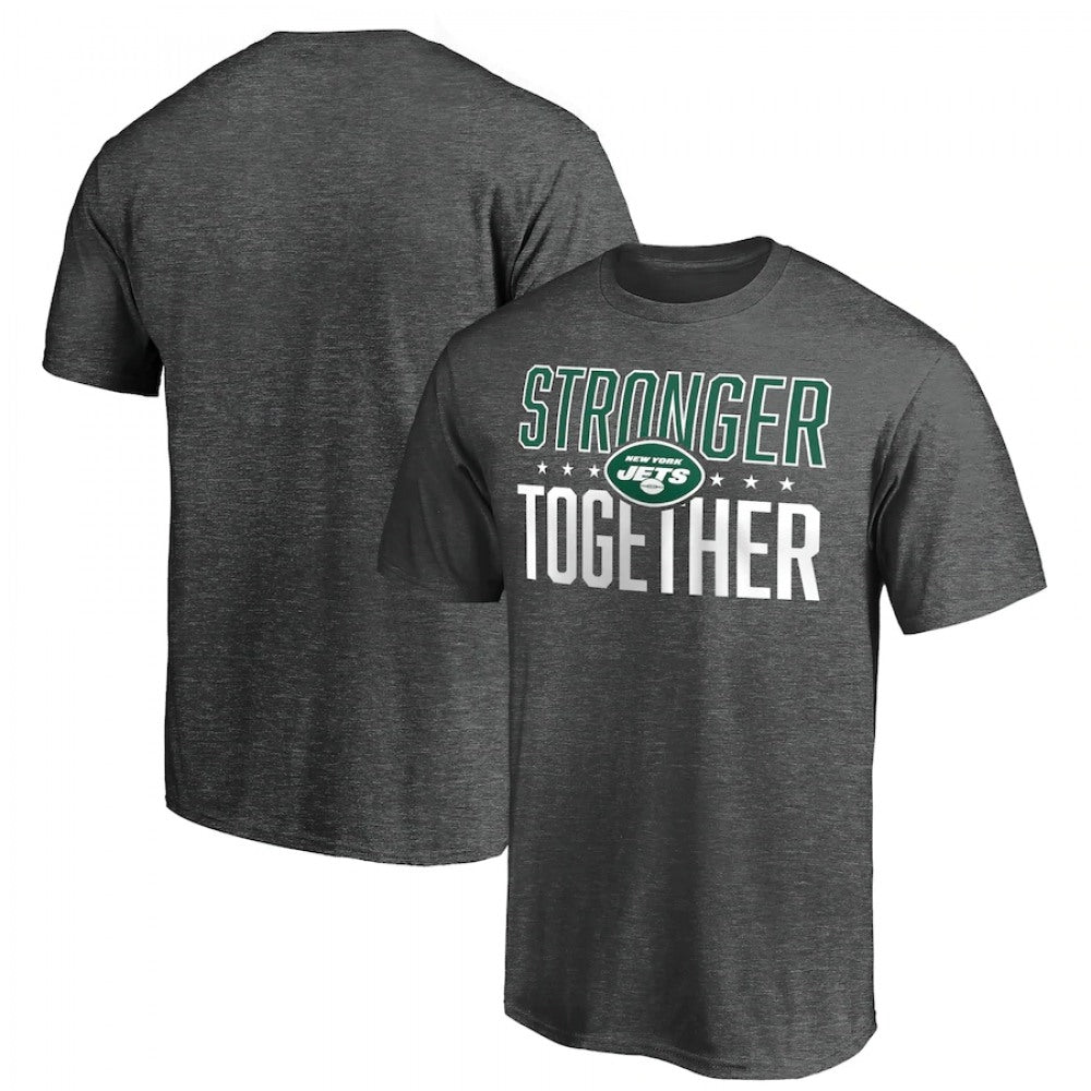 Men's New York Jets Heather Charcoal Stronger Together T-Shirt 