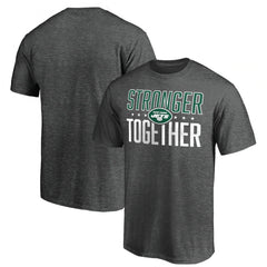 Men's New York Jets Heather Charcoal Stronger Together T-Shirt 