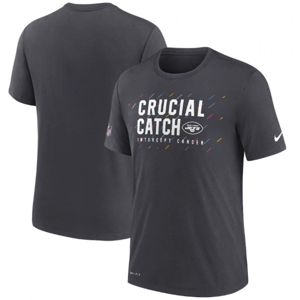 Men's New York Jets Charcoal 2021 Crucial Catch Performance T-Shirt 