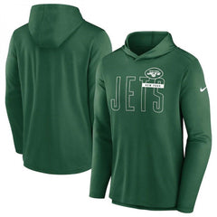 Men's New York Jets Green Lightweight Performance Hoodie Long Sleeve T-Shirt 