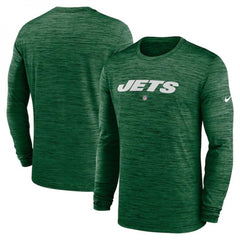 Men's New York Jets Green Sideline Team Velocity Performance Long Sleeve T-Shirt 