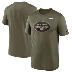 Men's New York Jets 2021 Olive Salute To Service Legend Performance T-Shirt 