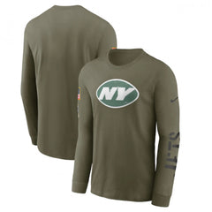 Men's New York Jets Olive 2022 Salute to Service Long Sleeve T-Shirt 