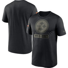 Men's Pittsburgh Steelers 2020 Black Salute To Service Performance T-Shirt 