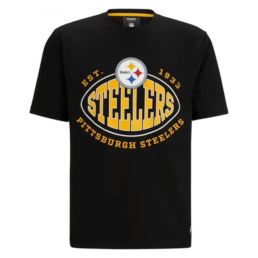 Men's Pittsburgh Steelers Black BOSS X Trap T-Shirt 