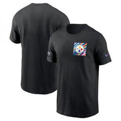 Men's Pittsburgh Steelers Black 2023 Crucial Catch Sideline Tri-Blend T-Shirt 