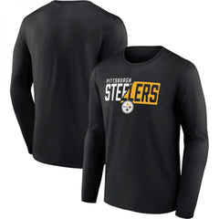 Men's Pittsburgh Steelers Black One Two Long Sleeve T-Shirt 