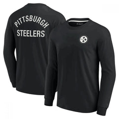 Men's Pittsburgh Steelers Black Signature Unisex Super Soft Long Sleeve T-Shirt 