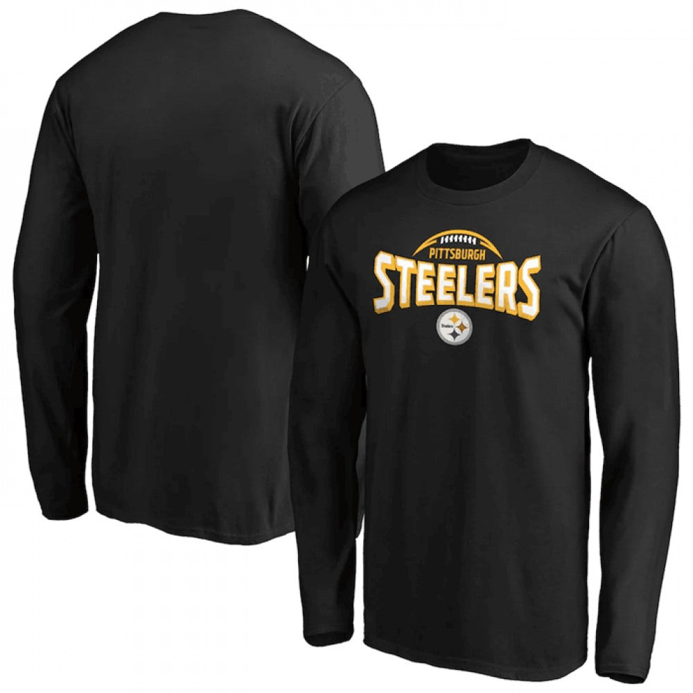 Men's Pittsburgh Steelers Black Clamp Down Long Sleeve T-Shirt 