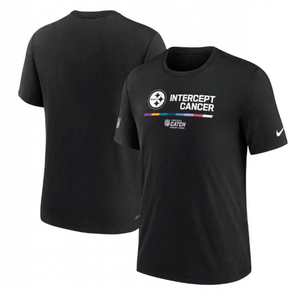 Men's Pittsburgh Steelers 2022 Black Crucial Catch Performance T-Shirt 