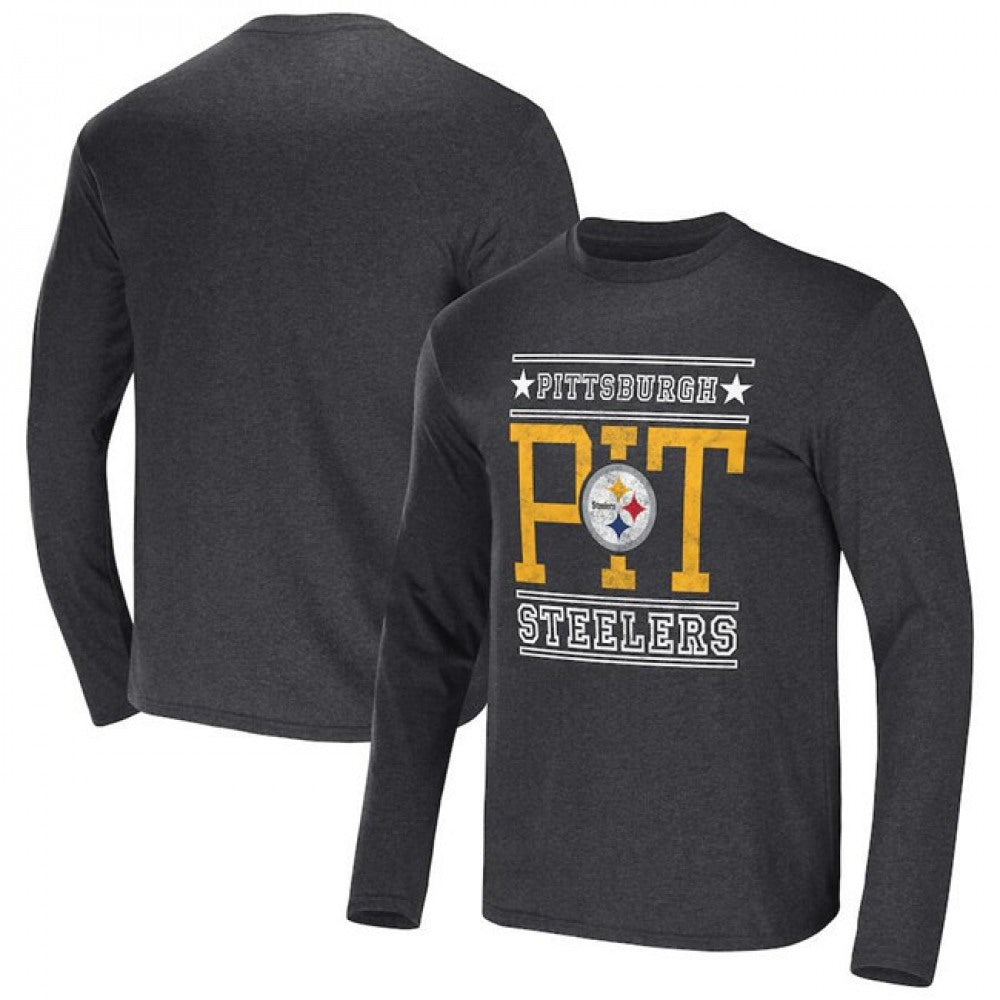 Men's Pittsburgh Steelers Heathered Charcoal x Darius Rucker Collection Long Sleeve T-Shirt 