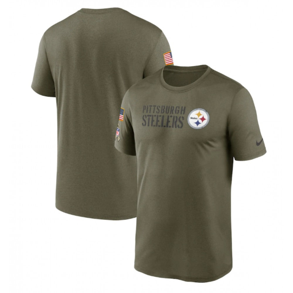 Men's Pittsburgh Steelers Olive 2022 Salute to Service Legend Team T-Shirt 