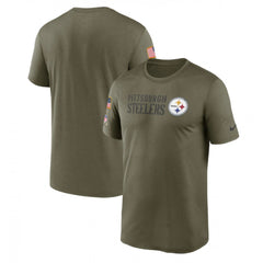 Men's Pittsburgh Steelers Olive 2022 Salute to Service Legend Team T-Shirt 
