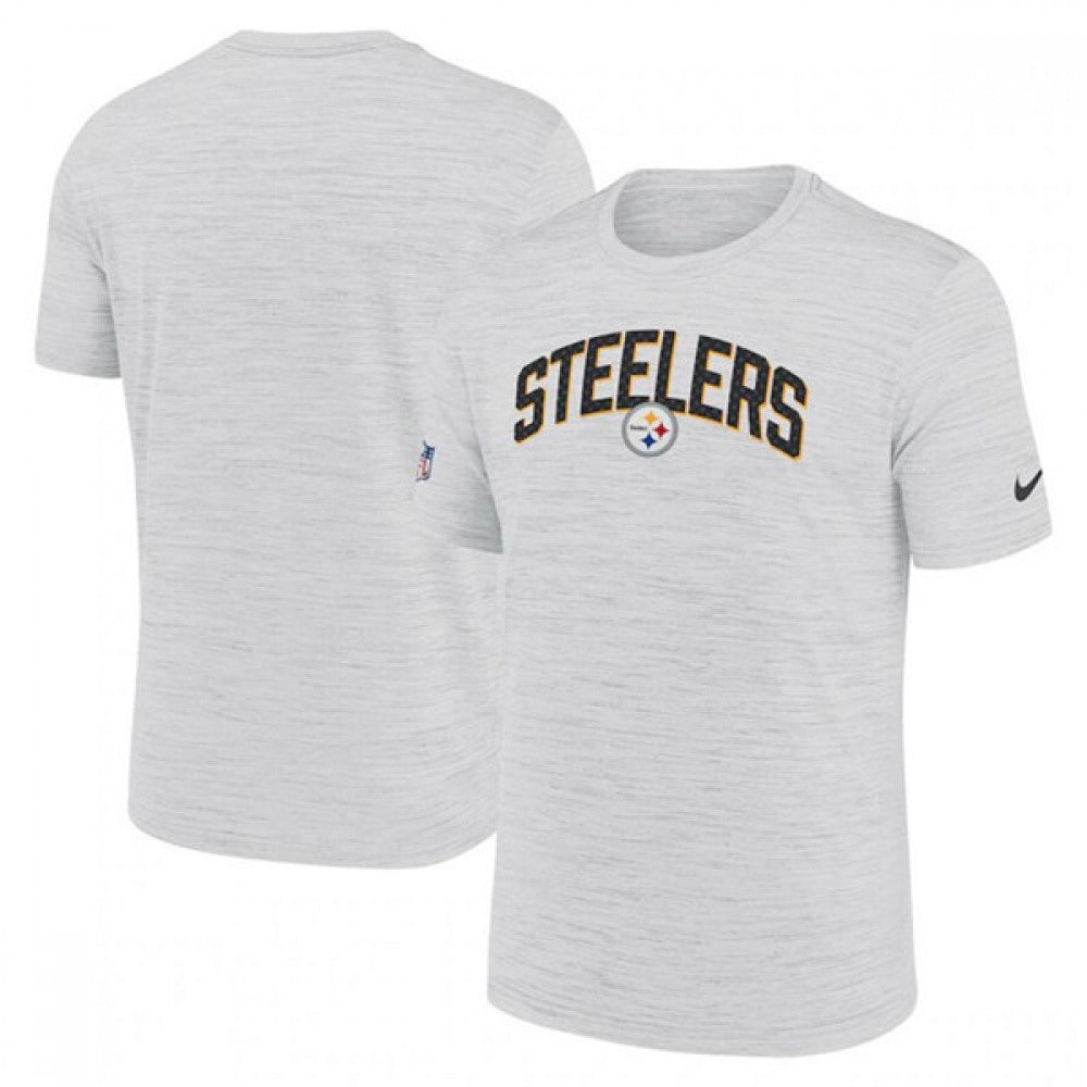 Men's Pittsburgh Steelers White Sideline Velocity Stack Performance T-Shirt 