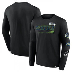 Men's Seattle Seahawks Black High Whip Pitcher Long Sleeve T-Shirt 