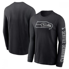 Men's Seattle Seahawks Black Long Sleeve T-Shirt 