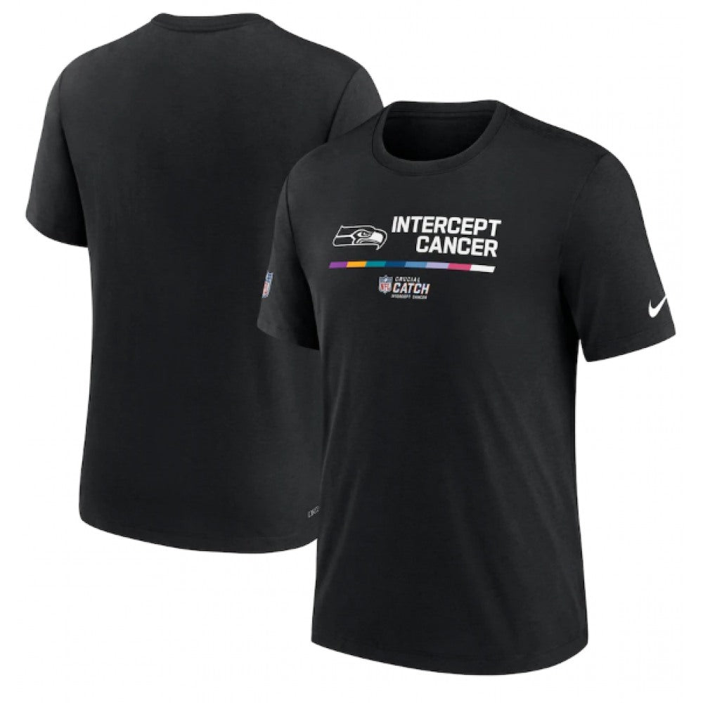 Men's Seattle Seahawks 2022 Black Crucial Catch Performance T-Shirt 