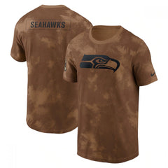 Men's Seattle Seahawks 2023 Brown Salute To Service Sideline T-Shirt 