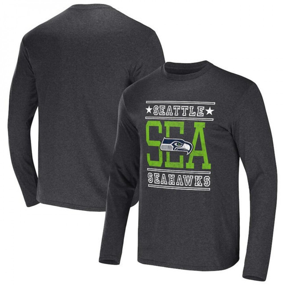 Men's Seattle Seahawks Heathered Charcoal x Darius Rucker Collection Long Sleeve T-Shirt 