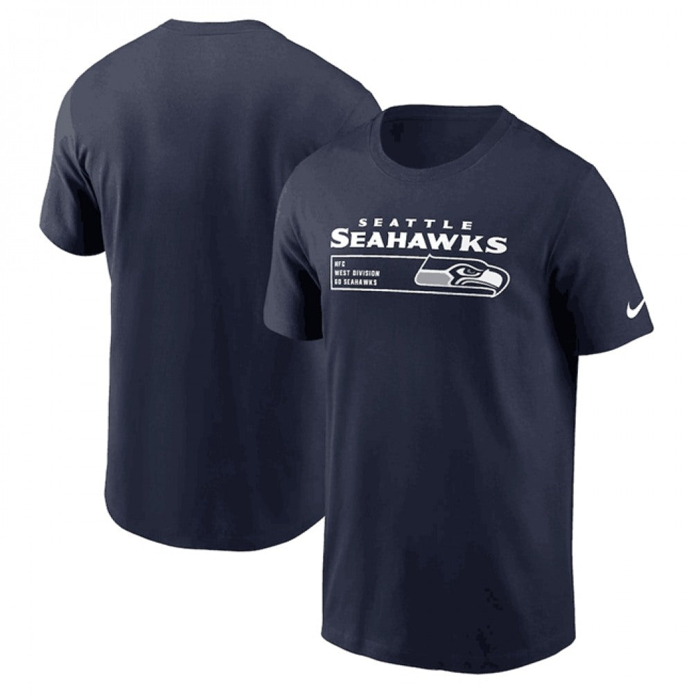 Men's Seattle Seahawks Navy Division Essential T-Shirt 