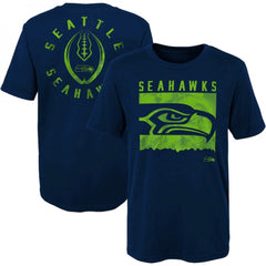 Men's Seattle Seahawks Navy Preschool Liquid Camo Logo T-Shirt 