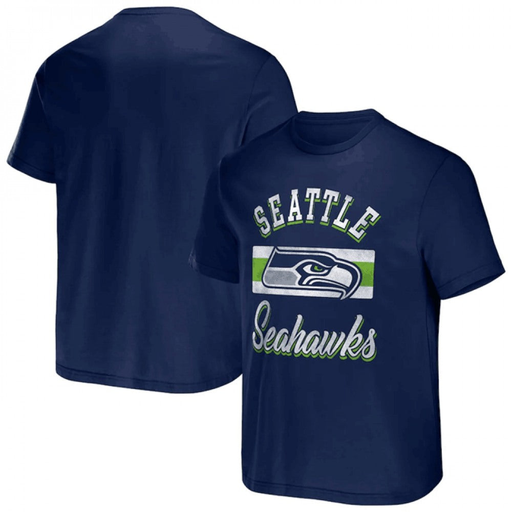Men's Seattle Seahawks Navy x Darius Rucker Collection Stripe T-Shirt 
