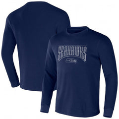 Men's Seattle Seahawks X Darius Rucker Collection Navy Long Sleeve Thermal T-Shirt 