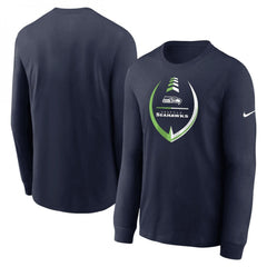 Men's Seattle Seahawks Navy Icon Legend Performance Long Sleeve T-Shirt 