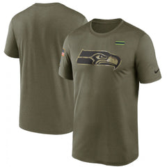 Men's Seattle Seahawks 2021 Olive Salute To Service Legend Performance T-Shirt 