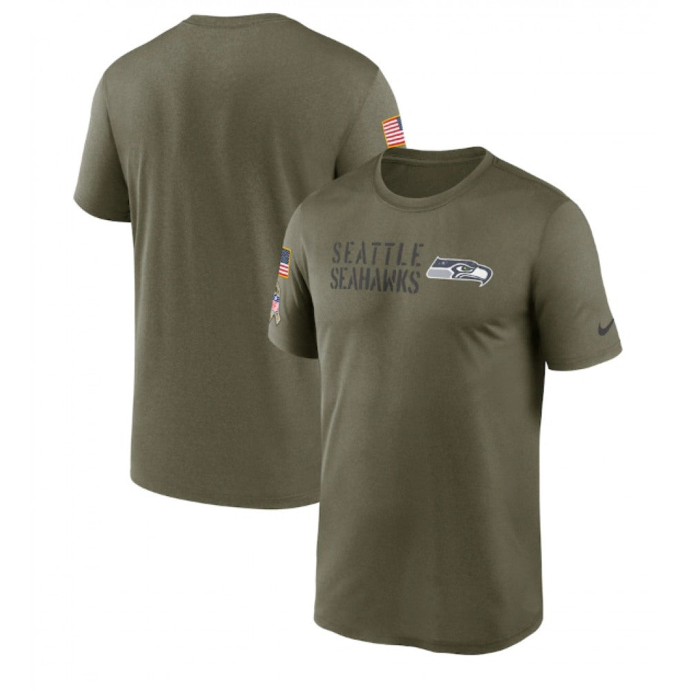 Men's Seattle Seahawks Olive 2022 Salute to Service Legend Team T-Shirt 