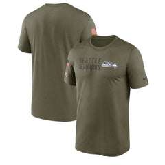 Men's Seattle Seahawks Olive 2022 Salute to Service Legend Team T-Shirt 