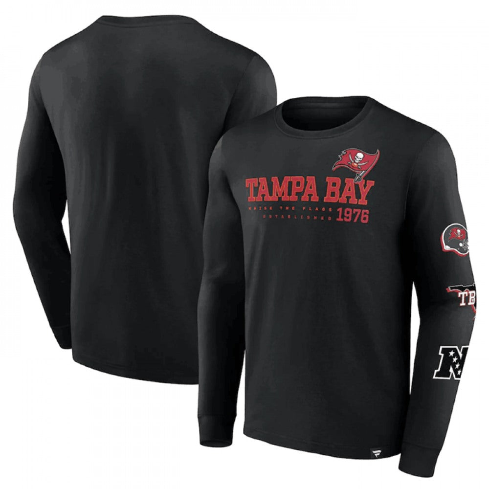 Men's Tampa Bay Buccaneers Black High Whip Pitcher Long Sleeve T-Shirt 