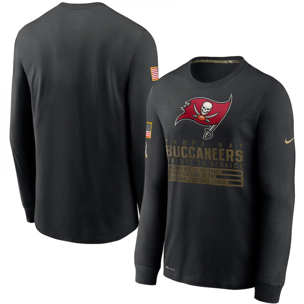 Men's Tampa Bay Buccaneers 2020 Black Salute to Service Sideline Performance Long Sleeve T-Shirt 