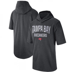 Men's Tampa Bay Buccaneers Heathered Charcoal Sideline Training Hoodie Performance T-Shirt 