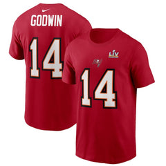 Men's Tampa Bay Buccaneers #14 Chris Godwin Red Super Bowl LV NFL T-Shirt 