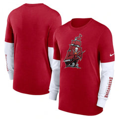 Men's Tampa Bay Buccaneers Heather Red Slub Fashion Long Sleeve T-Shirt 