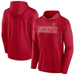 Men's Tampa Bay Buccaneers Red Lightweight Performance Hoodie Long Sleeve T-Shirt 
