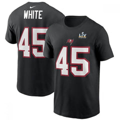 Men's Tampa Bay Buccaneers #45 Devin White Black Super Bowl LV NFL T-Shirt 