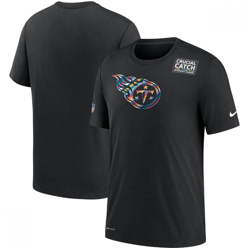 Men's Tennessee Titans 2020 Black Sideline Crucial Catch Performance T-Shirt 