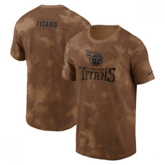 Men's Tennessee Titans 2023 Brown Salute To Service Sideline T-Shirt 