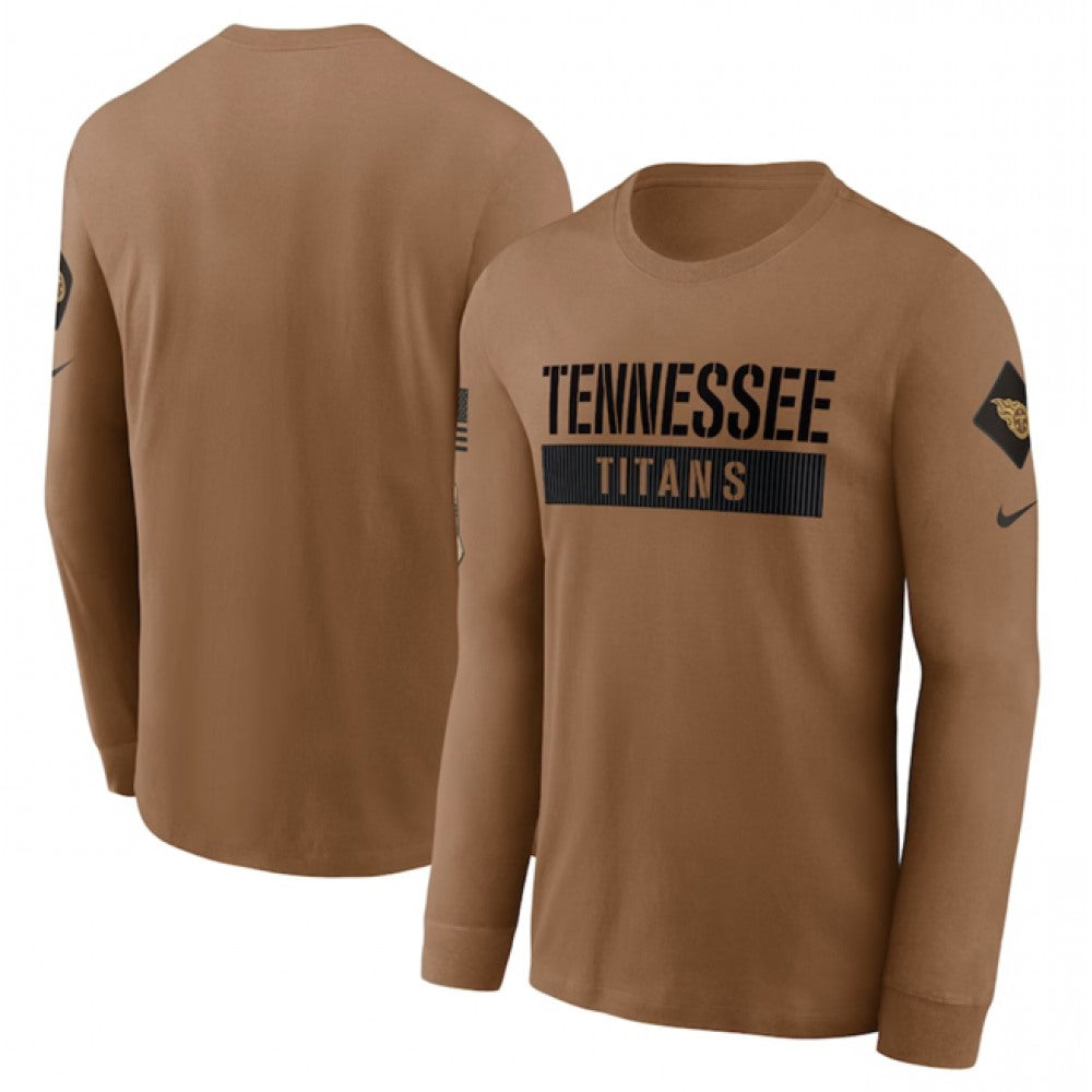 Men's Tennessee Titans 2023 Brown Salute To Service Long Sleeve T-Shirt 
