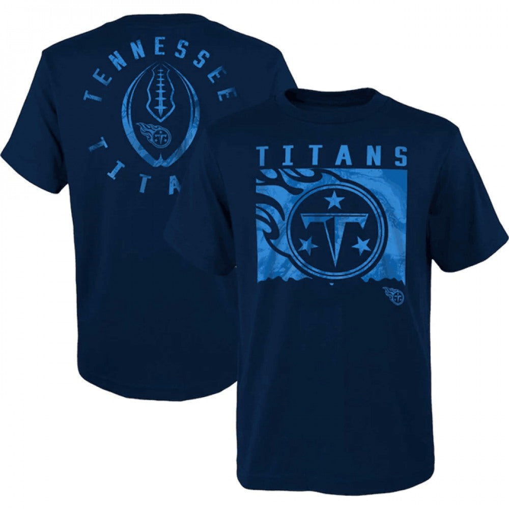 Men's Tennessee Titans Navy Preschool Liquid Camo Logo T-Shirt 