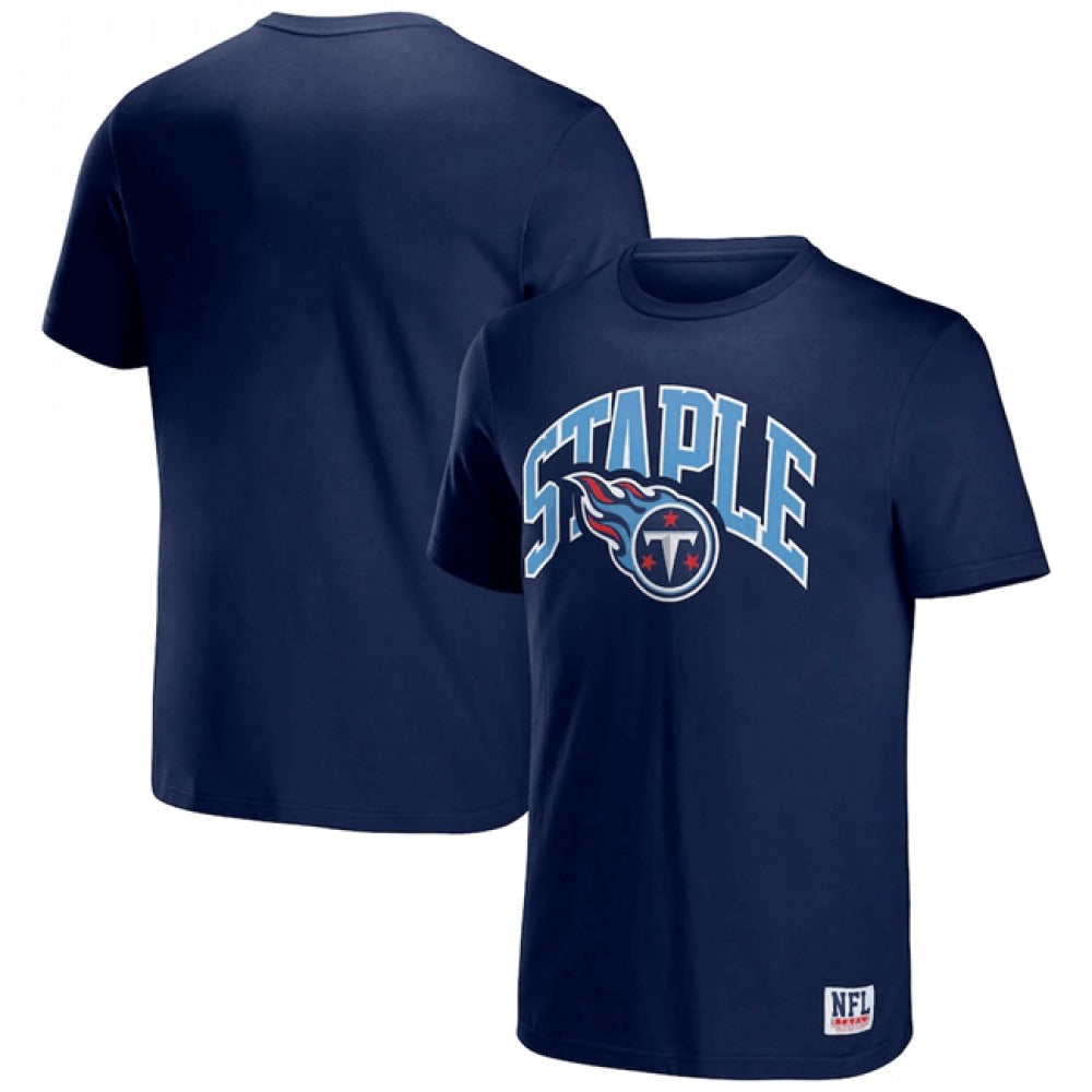 Men's Tennessee Titans x Staple Navy Logo Lockup T-Shirt 