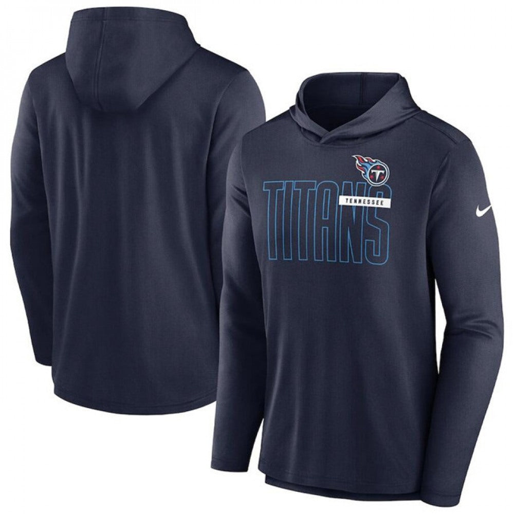 Men's Tennessee Titans Navy Lightweight Performance Hoodie Long Sleeve T-Shirt 